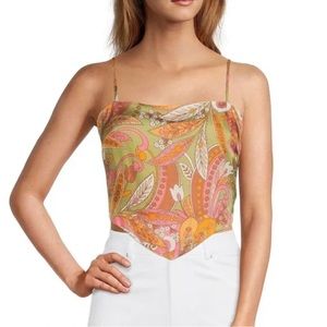 New Gianni Bini tie in back top paisley print